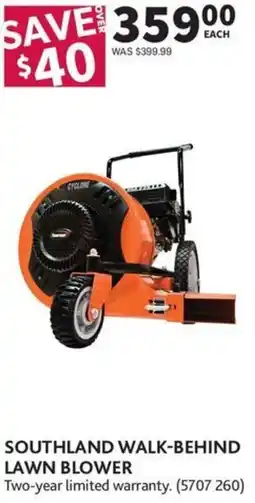 Co-op Southland walk-behind lawn blower offer