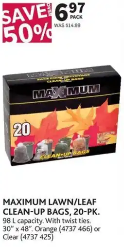 Co-op Maximum lawn/leaf clean-up bags, 20-pk. offer