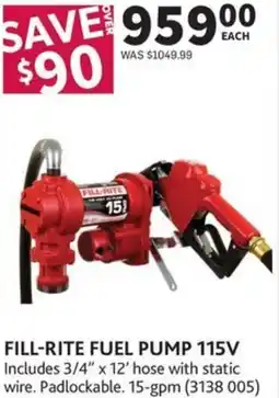 Co-op Fill-rite fuel pump 115V offer