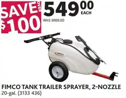 Co-op Fimco tank trailer sprayer, 2-nozzle offer