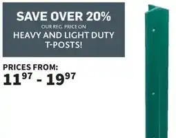Co-op Heavy and light duty t-posts offer