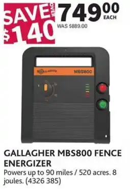 Co-op Gallagher MBS800 fence energizer offer