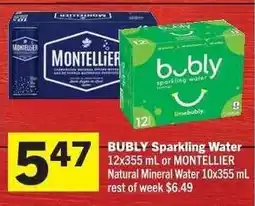 Co-op BUBLY Sparkling Water or MONTELLIER Natural Mineral Water offer