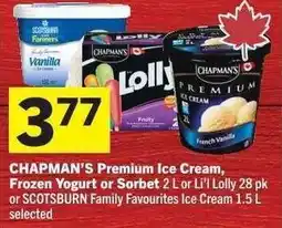 Co-op CHAPMAN'S Premium Ice Cream, Frozen Yogurt or Sorbet offer