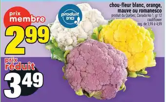 Super C Chou-fleur blanc, orange, mauve ou romanesco offer