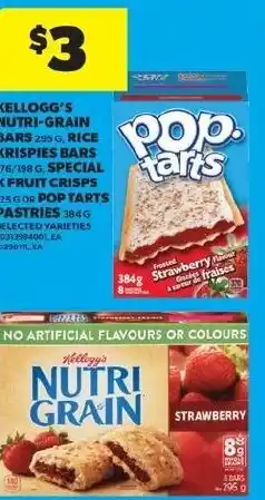 Real Canadian Superstore Kellogg's nutri-grain bars, rice krispies bars, special kfruit crisps or pop tarts pastries offer