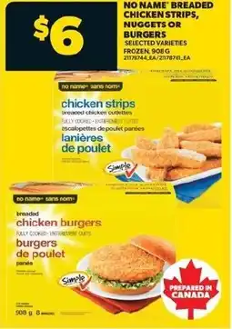 Real Canadian Superstore Breaded chicken strips, nuggets or burgers offer
