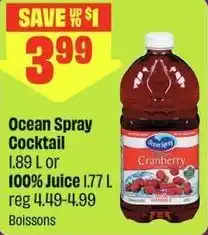 FreshCo Ocean Spray Cocktail offer