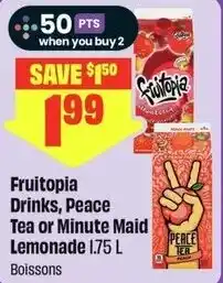 FreshCo Fruitopia Drinks, Peace Tea or Minute Maid Lemonade offer