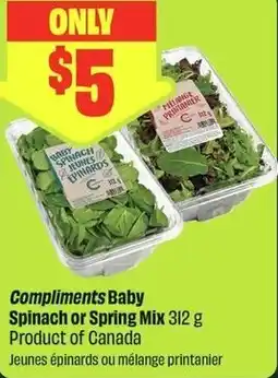 FreshCo Compliments Baby Spinach or Spring Mix offer
