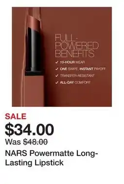 Sephora NARS Powermatte Long-Lasting Lipstick offer