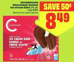 FreshCo Compliments Chocolatey Coated Ice Cream Bars offer