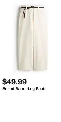 H&M Belted Barrel-Leg Pants offer