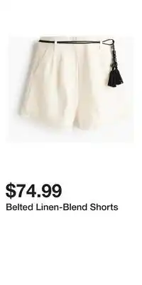 H&M Belted Linen-Blend Shorts offer