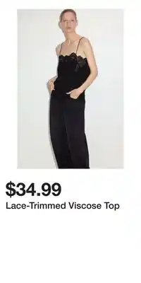 H&M Lace-Trimmed Viscose Top offer