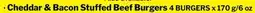 M & M Food Market Cheddar & Bacon Stuffed Beef Burgers offer