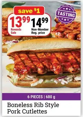 M & M Food Market Boneless Rib Style Pork Cutlettes offer