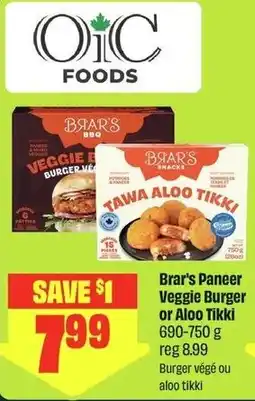 FreshCo Brar's Paneer Veggie Burger or Aloo Tikki offer
