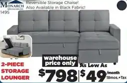 Surplus Furniture MONARCH Reversible Storage Chaise! offer