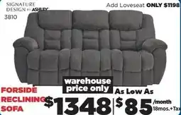 Surplus Furniture FORSIDE RECLINING SOFA offer