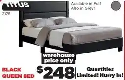 Surplus Furniture TITUS BLACK QUEEN BED offer