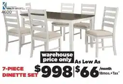 Surplus Furniture DINETTE SET 7-PIECE offer