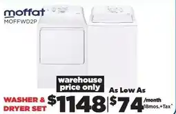Surplus Furniture moffat WASHER & DRYER SET offer