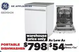 Surplus Furniture GE APPLIANCES PORTABLE DISHWASHER offer