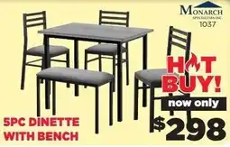Surplus Furniture MONARCH 5PC DINETTE WITH BENCH offer