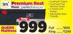 Surplus Furniture Serta Premium Rest Plush perfectsleeper QUEEN Mattress offer