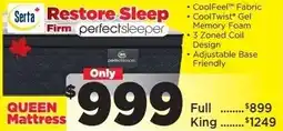 Surplus Furniture Serta Restore Sleep Firm perfectsleeper QUEEN Mattress offer