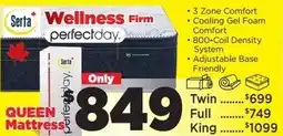 Surplus Furniture Serta Wellness Firm perfectday. QUEEN Mattress offer