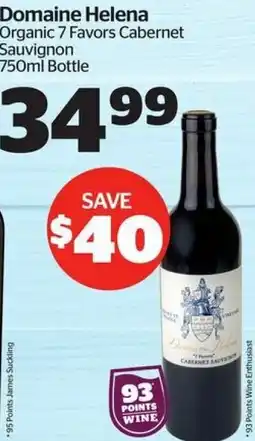 Calgary Co-op Domaine Helena Organic 7 Favors Cabernet Sauvignon offer