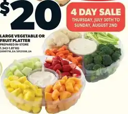 Independent Grocer Large Vegetable or Fruit Platter offer