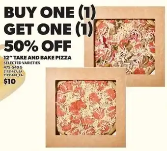 Independent Grocer 12" Take and Bake Pizza offer
