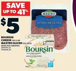 Independent Grocer Boursin Cheese, or Mastro Sliced offer