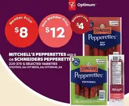 Independent Grocer Mitchell's Pepperettes, or Schneiders Pepperettes offer