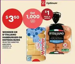 Independent Grocer Wonder or D'Italiano Hamburger or Hot Dog Buns offer
