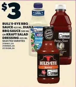 Independent Grocer Bull's-Eye BBQ Sauce, Diana BBQ Sauce, or Kraft Salad Dressing offer