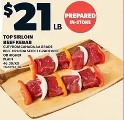 Independent Grocer Top Sirloin Beef Kebab offer