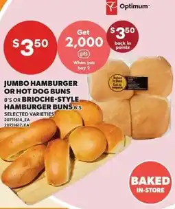 Independent Grocer Jumbo Hamburger or Hot Dog Buns, 8's, or Brioche-Style Hamburger Buns, 6's offer