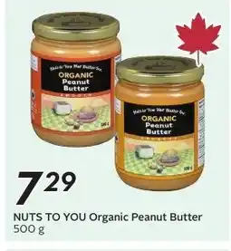 Sobeys NUTS TO YOU Organic Peanut Butter offer