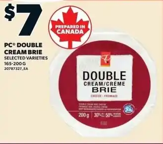 Independent Grocer PC Double Cream Brie offer