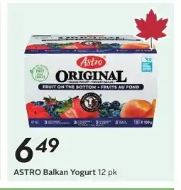 Sobeys ASTRO Balkan Yogurt 12 pk offer