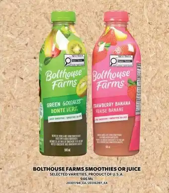 Independent Grocer Bolthouse Farms Smoothies or Juice offer
