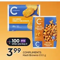 Sobeys COMPLIMENTS Hash Browns offer