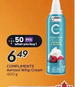 Sobeys COMPLIMENTS Aerosol Whip Cream offer