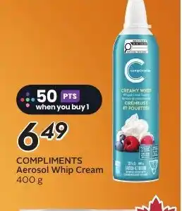 Sobeys COMPLIMENTS Aerosol Whip Cream offer