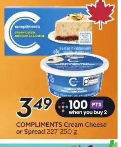 Sobeys COMPLIMENTS Cream Cheese or Spread offer