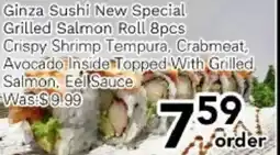 Ample Food Market Ginza Sushi New Special Grilled Salmon Roll offer